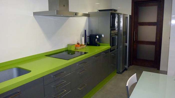 Cocina Marina aluminio-verde